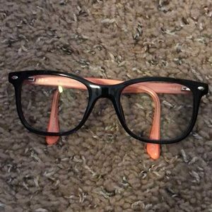 Fashionable Black and Pink Glasses